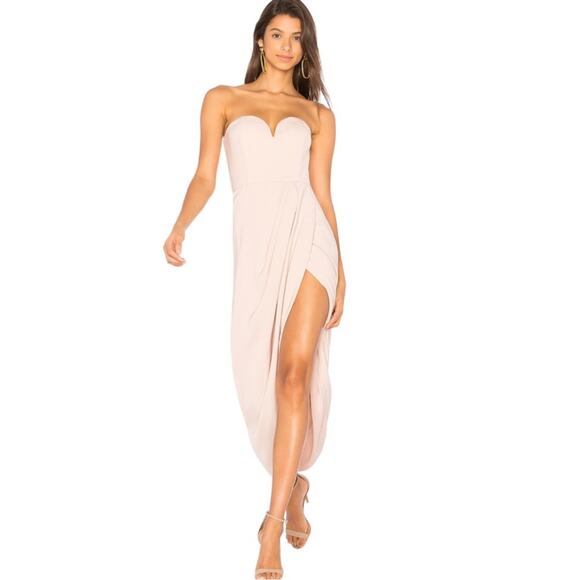 Shona Joy Strapless Cream Maxi Dress - Picture 1 of 10
